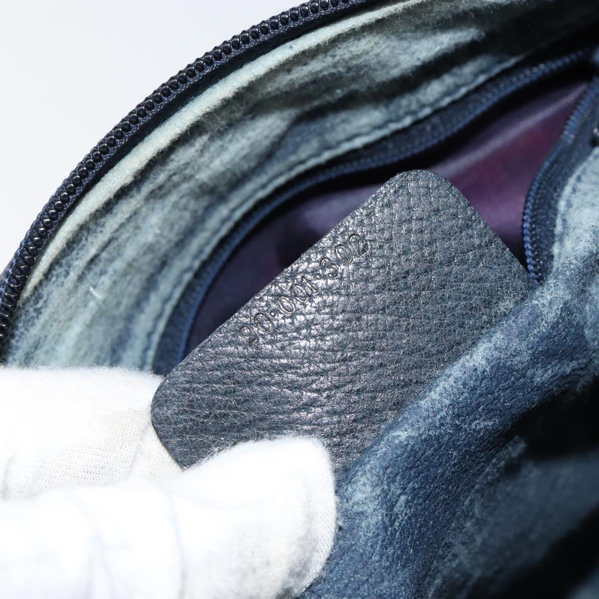 GUCCI GG Supreme Sherry Line Hand Bag PVC Navy Gold 20 001 302 Auth 155476