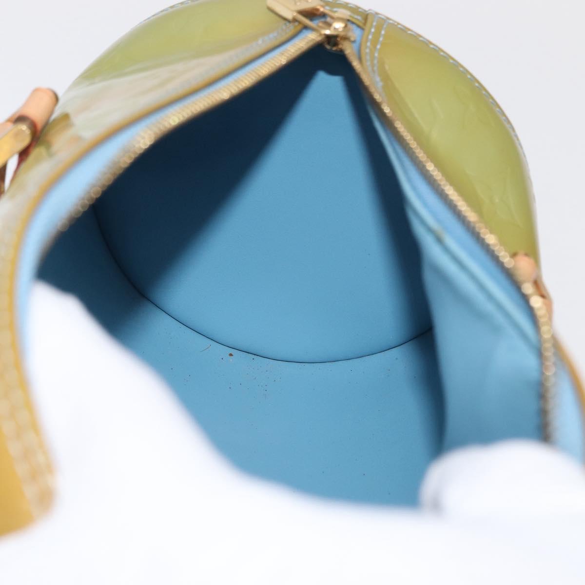 LOUIS VUITTON Monogram Vernis Bedford Hand Bag Baby Blue M91007 LV Auth 155493