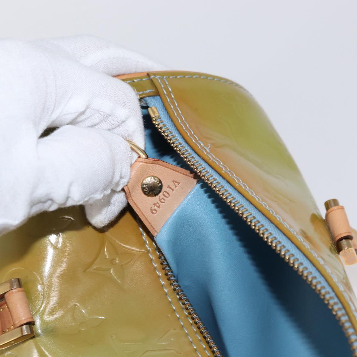 LOUIS VUITTON Monogram Vernis Bedford Hand Bag Baby Blue M91007 LV Auth 155493