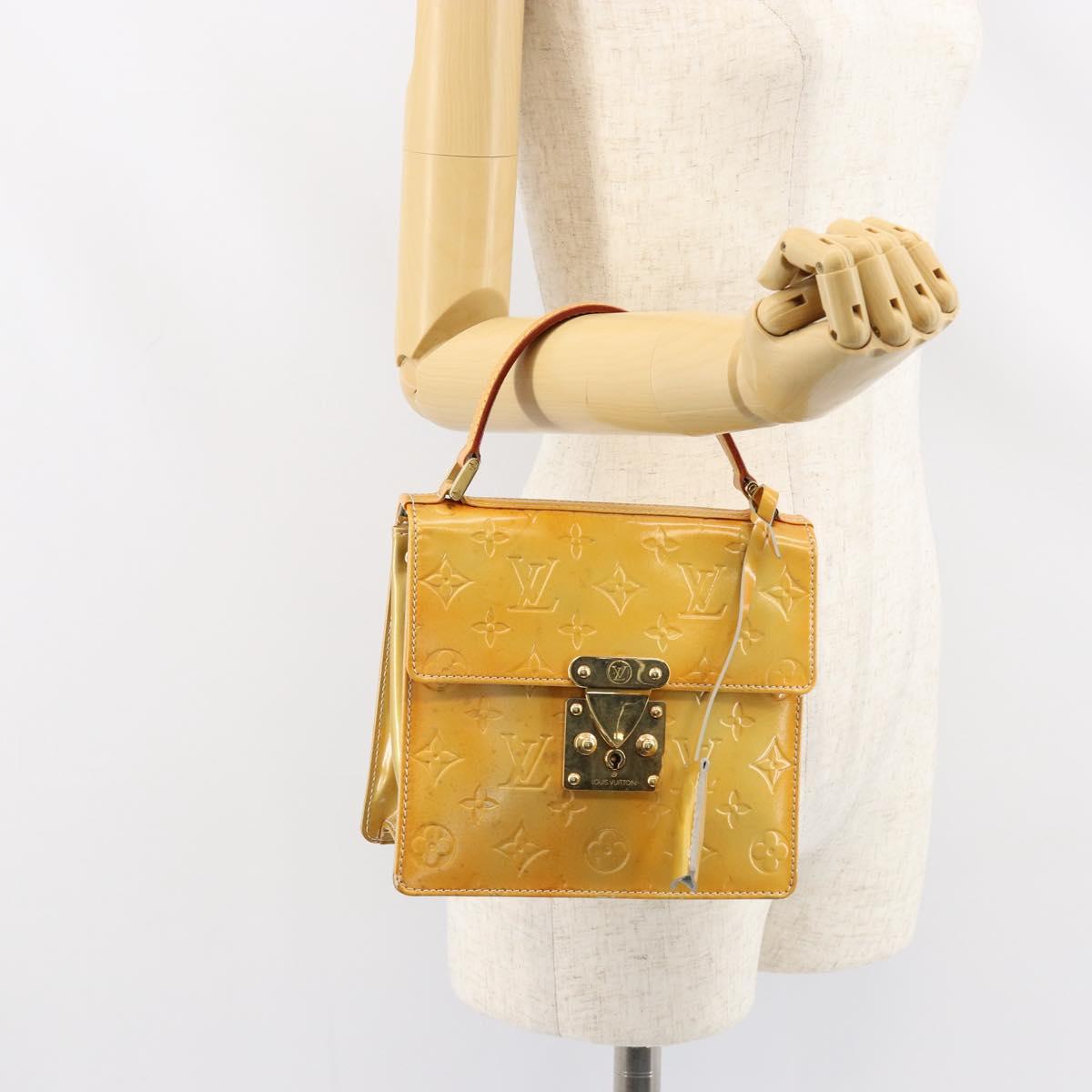 LOUIS VUITTON Monogram Vernis Spring street Hand Bag Gris M91029 LV Auth 155494