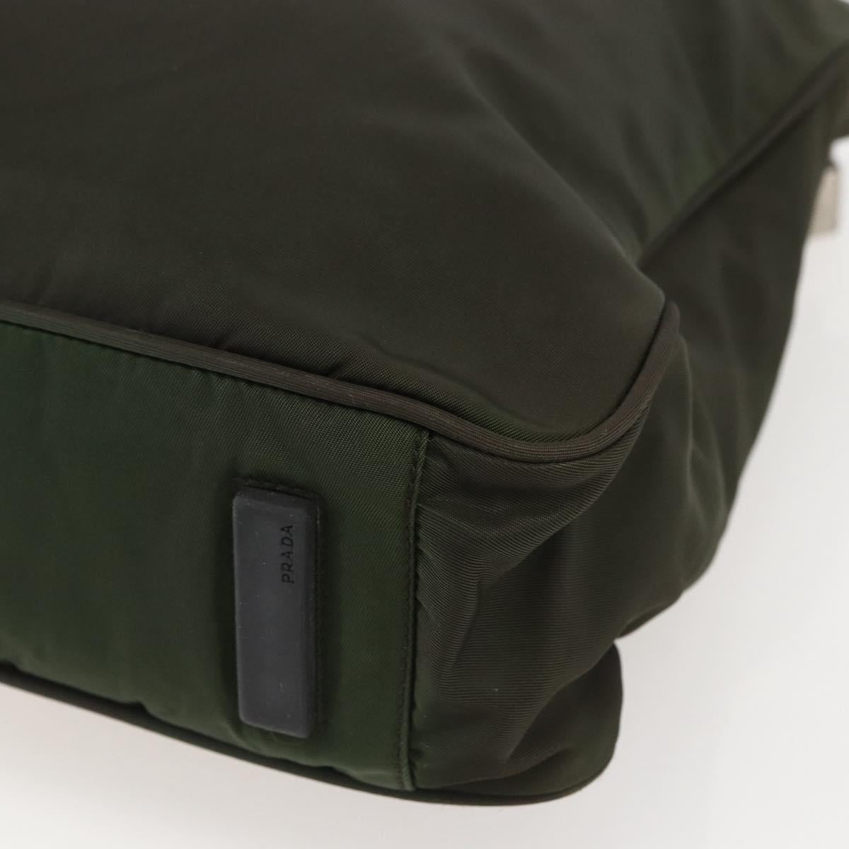 PRADA Tote Bag Nylon Green Silver Auth 155497