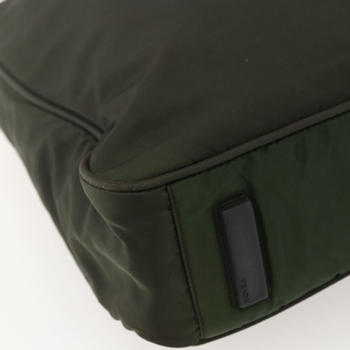 PRADA Tote Bag Nylon Green Silver Auth 155497