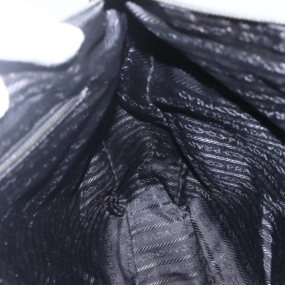 PRADA Tote Bag Nylon Green Silver Auth 155497