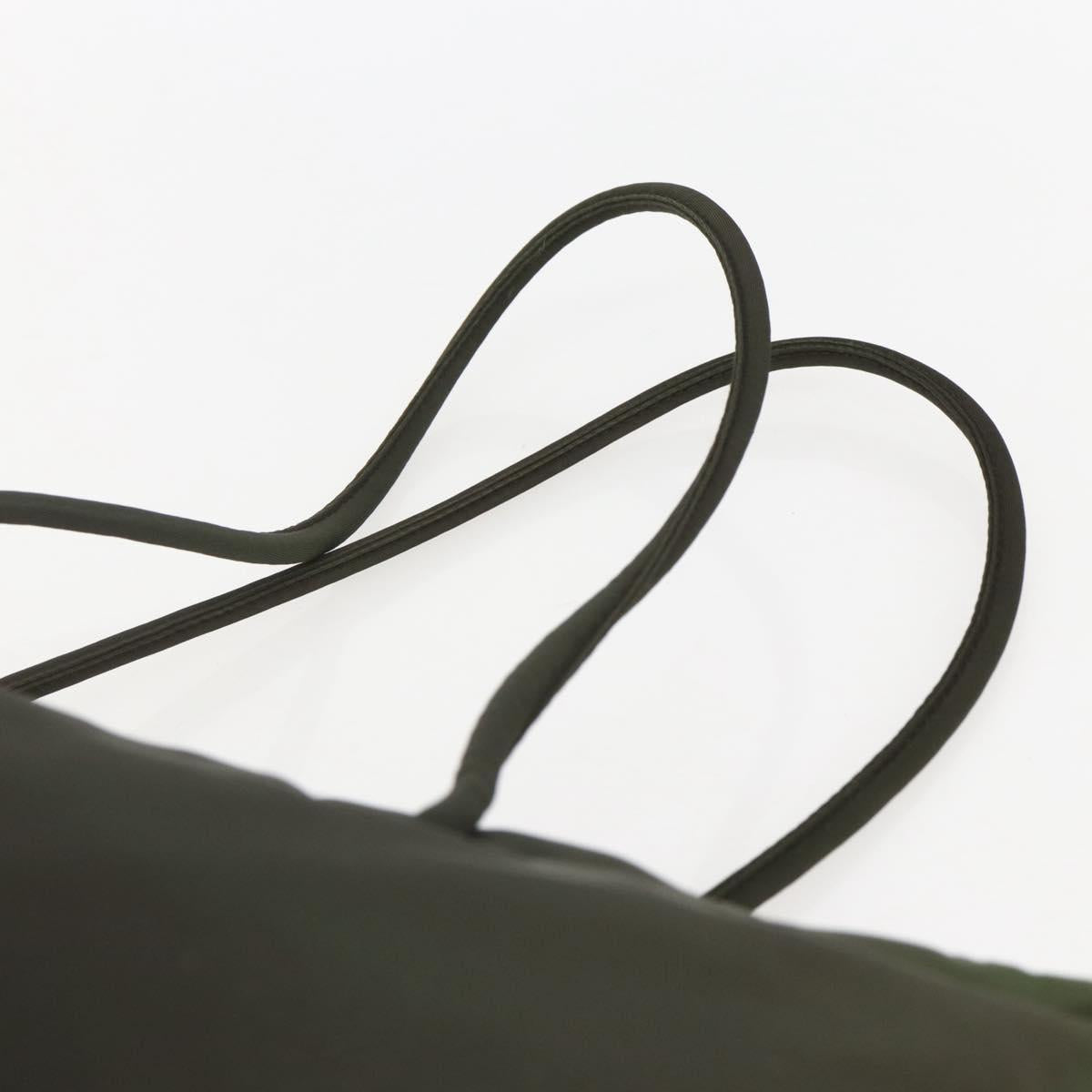 PRADA Tote Bag Nylon Green Silver Auth 155497