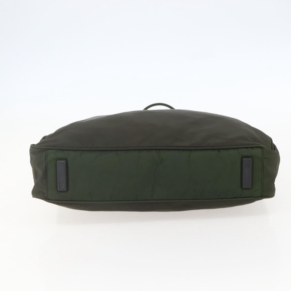 PRADA Tote Bag Nylon Green Silver Auth 155497