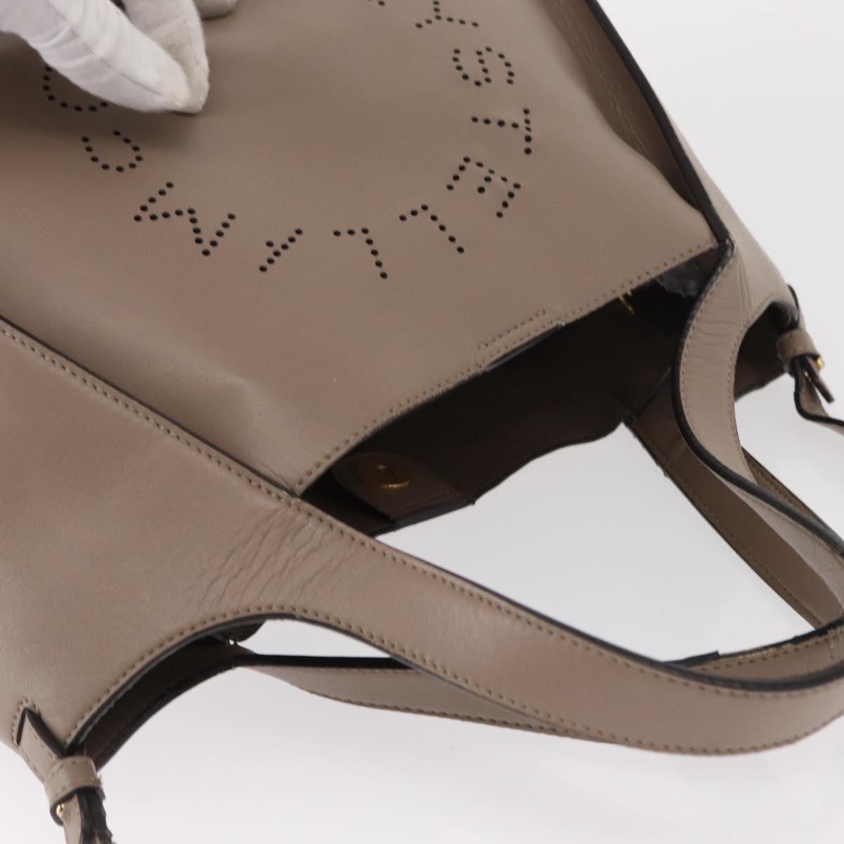 Stella MacCartney Hand Bag Leather 2way Beige Gold 513860 Auth 155498