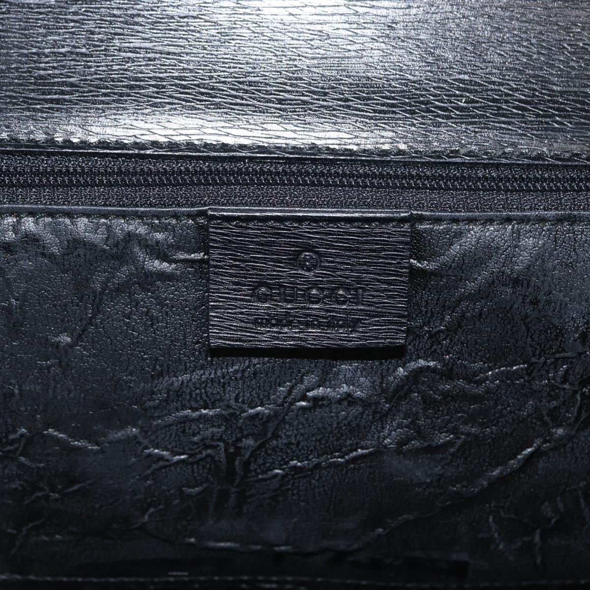 GUCCI Shoulder Bag Leather Black Gold 001 4045 Auth 155502