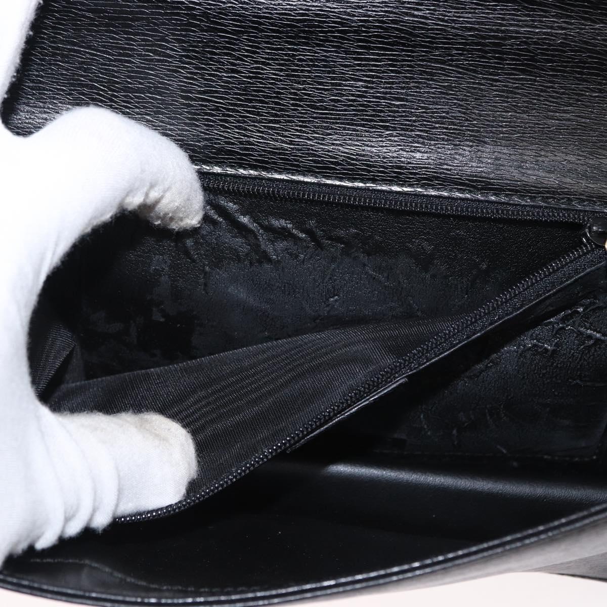 GUCCI Shoulder Bag Leather Black Gold 001 4045 Auth 155502