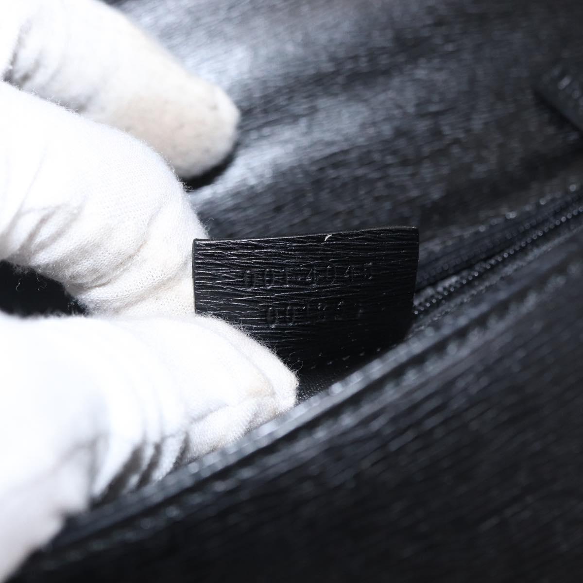 GUCCI Shoulder Bag Leather Black Gold 001 4045 Auth 155502