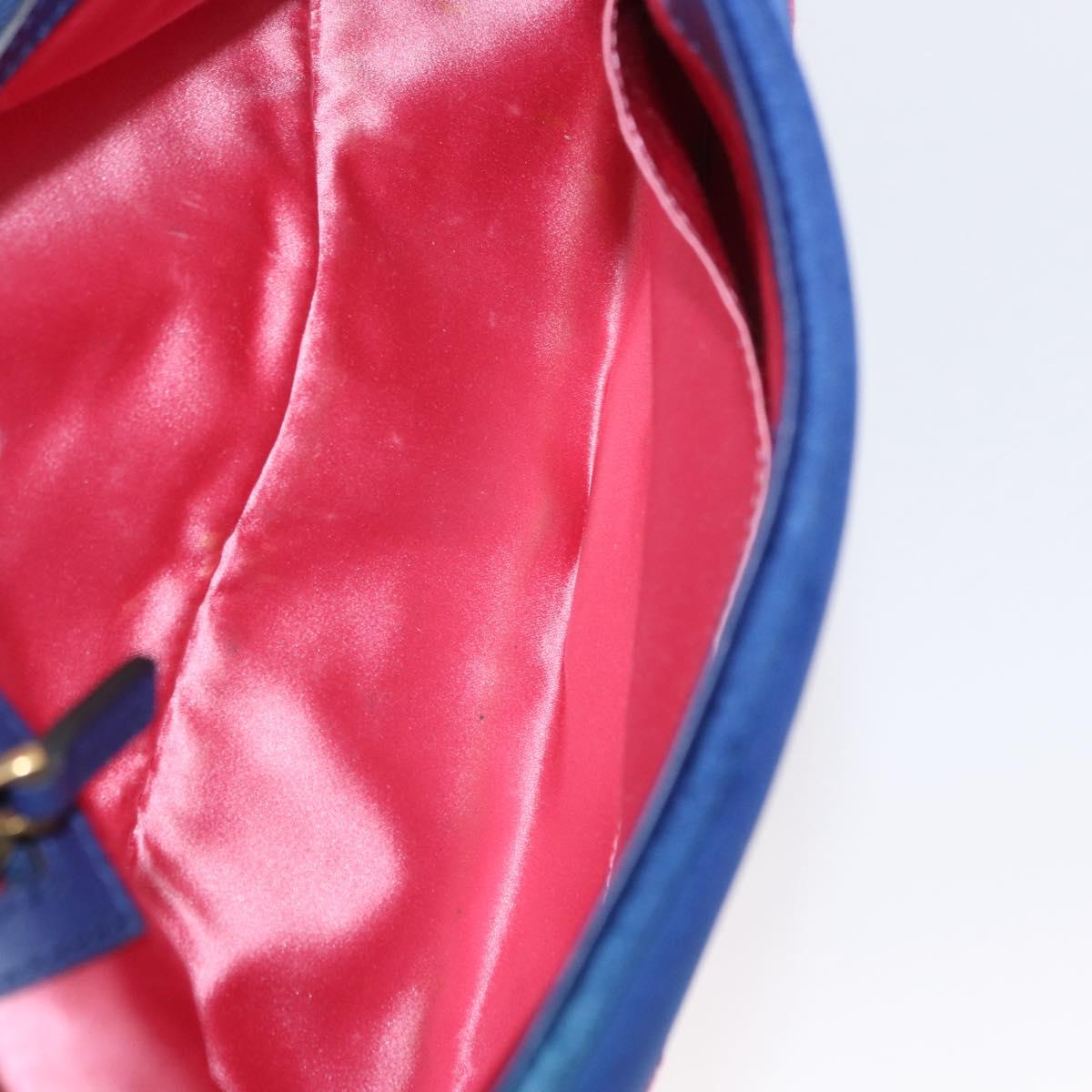 GUCCI Chain MODERN GG Marmont Shoulder Bag Velor Blue Gold 443496 Auth 155504