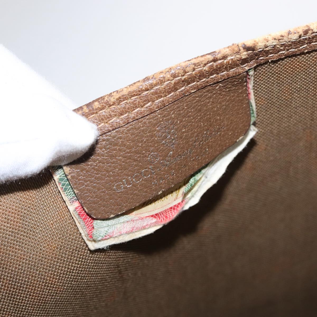 GUCCI GG Supreme Web Sherry Line Tote Bag PVC Beige Gold 39 02 003 Auth 155545