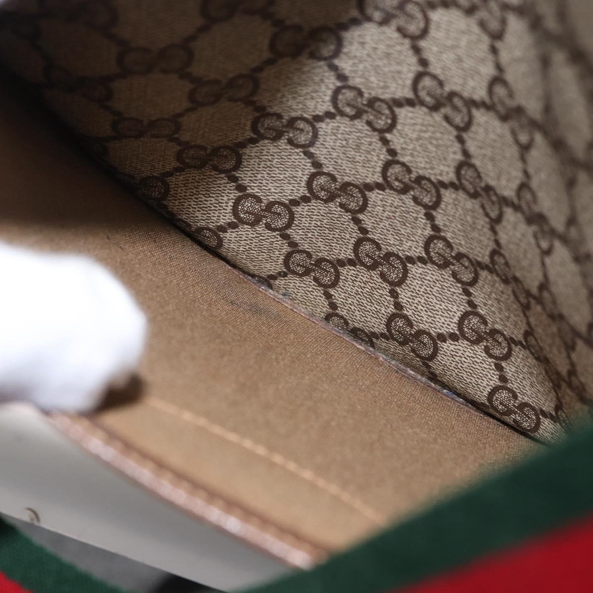 GUCCI GG Supreme Web Sherry Line Tote Bag PVC Beige Gold 39 02 003 Auth 155545