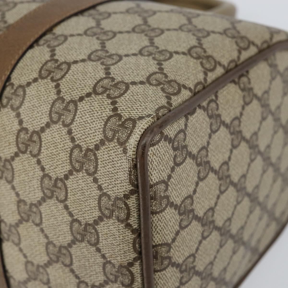 GUCCI GG Supreme Web Sherry Line Boston Bag PVC Beige 116 02 007 Auth 155547