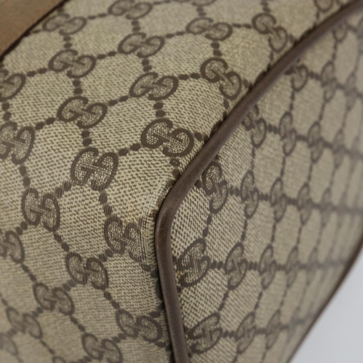 GUCCI GG Supreme Web Sherry Line Boston Bag PVC Beige 116 02 007 Auth 155547