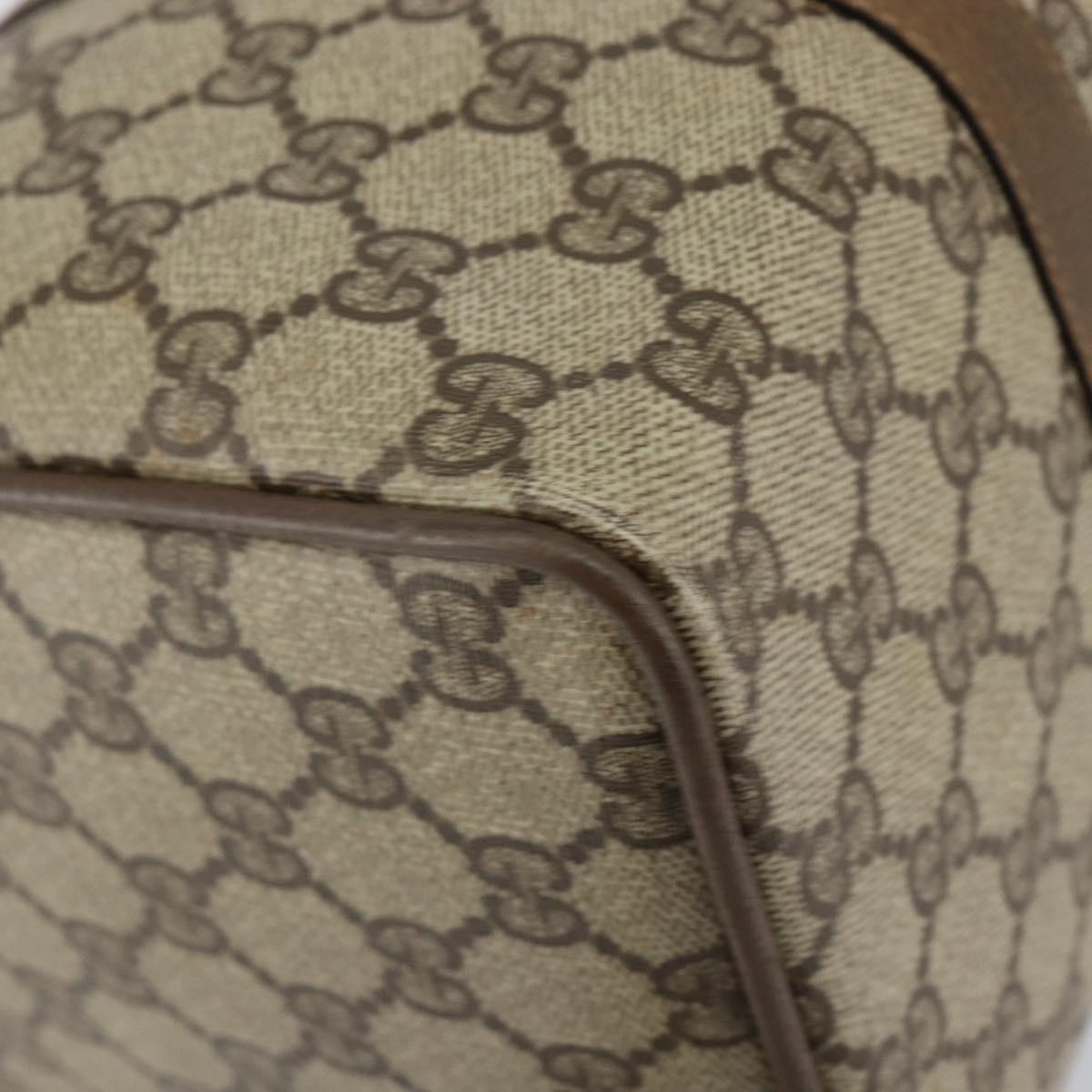GUCCI GG Supreme Web Sherry Line Boston Bag PVC Beige 116 02 007 Auth 155547