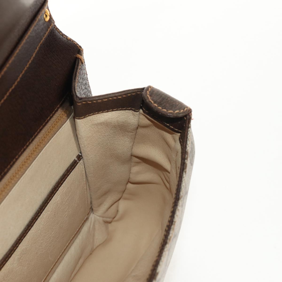 GUCCI GG Supreme Web Sherry Line Shoulder Bag PVC Beige Gold Auth 155549V