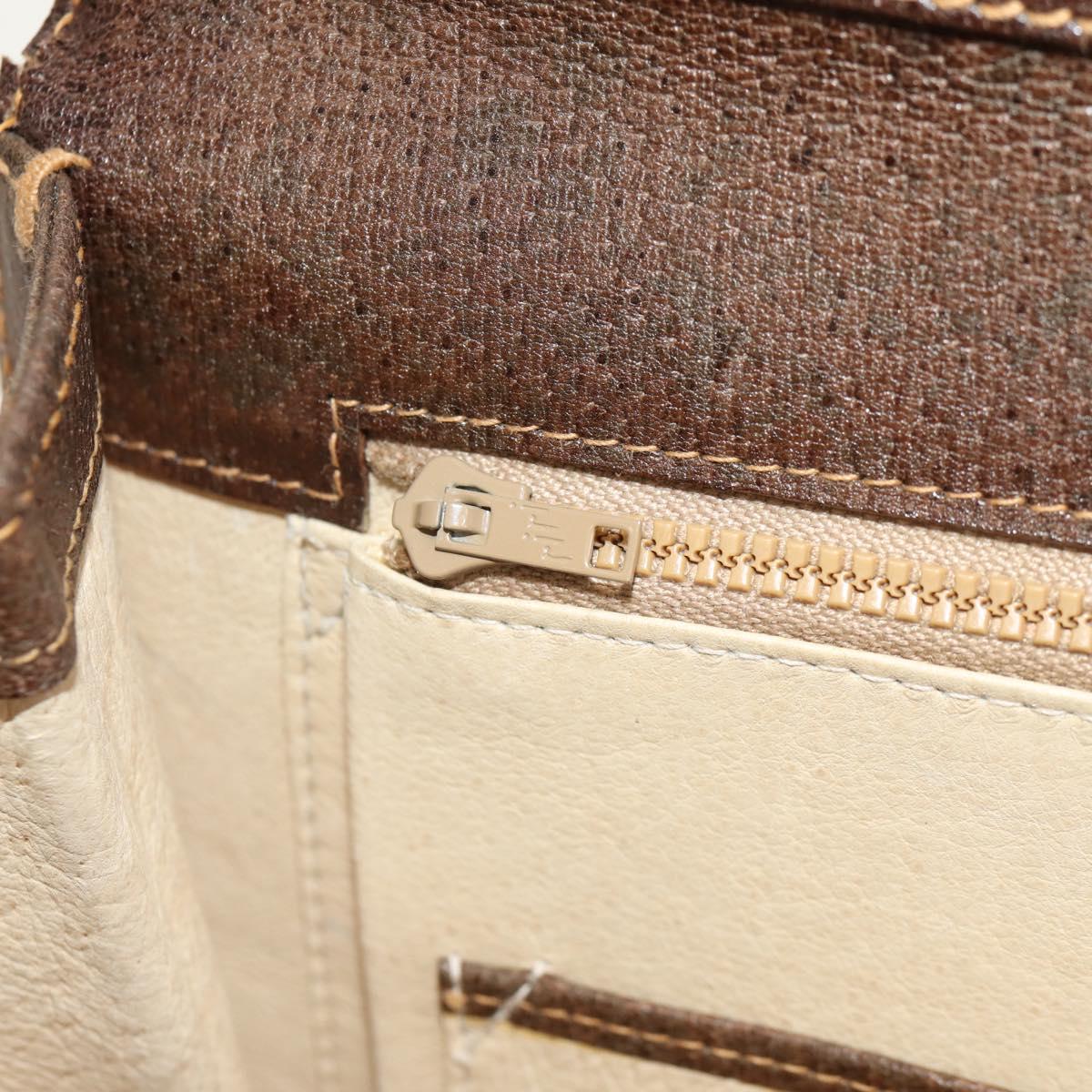 GUCCI GG Supreme Web Sherry Line Shoulder Bag PVC Beige Gold Auth 155549V