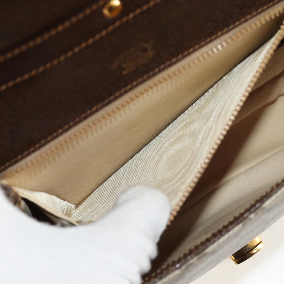 GUCCI GG Supreme Web Sherry Line Shoulder Bag PVC Beige Gold Auth 155549V