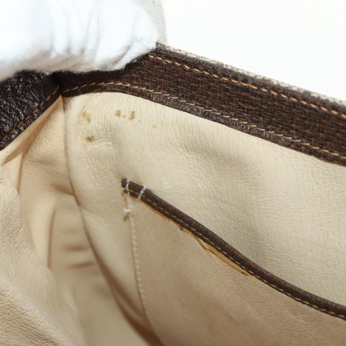 GUCCI GG Supreme Web Sherry Line Shoulder Bag PVC Beige Gold Auth 155549V