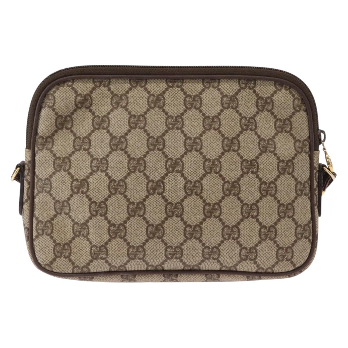 GUCCI GG Supreme Shoulder Bag PVC Beige Gold 007 115 6423 Auth 155550