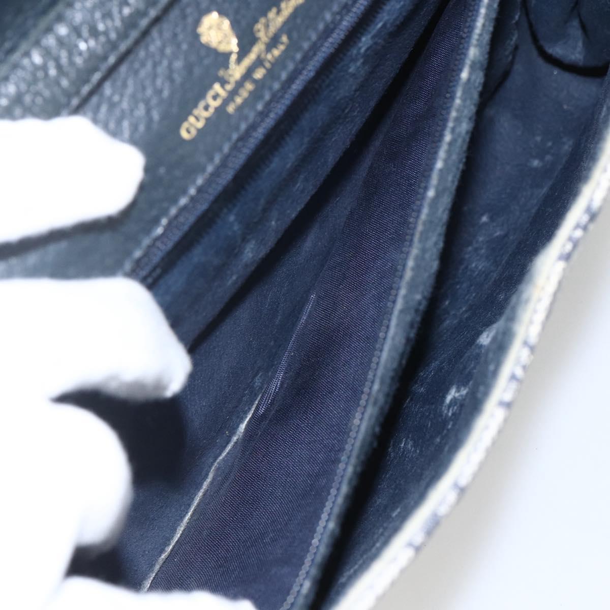 GUCCI GG Supreme Sherry Line Shoulder Bag PVC Red Navy Auth 155552