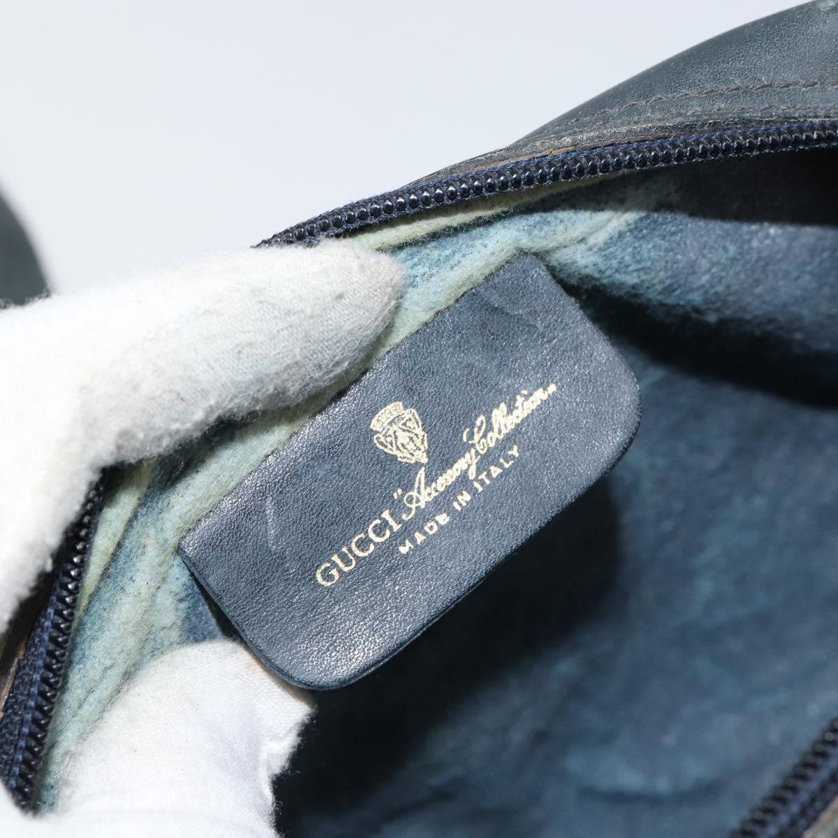 GUCCI GG Supreme Sherry Line Shoulder Bag PVC Navy Gold 010 378 Auth 155553