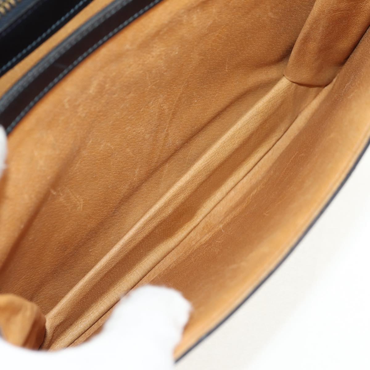 GUCCI Interlocking GG Supreme Shoulder Bag PVC Navy Gold Auth 155554V