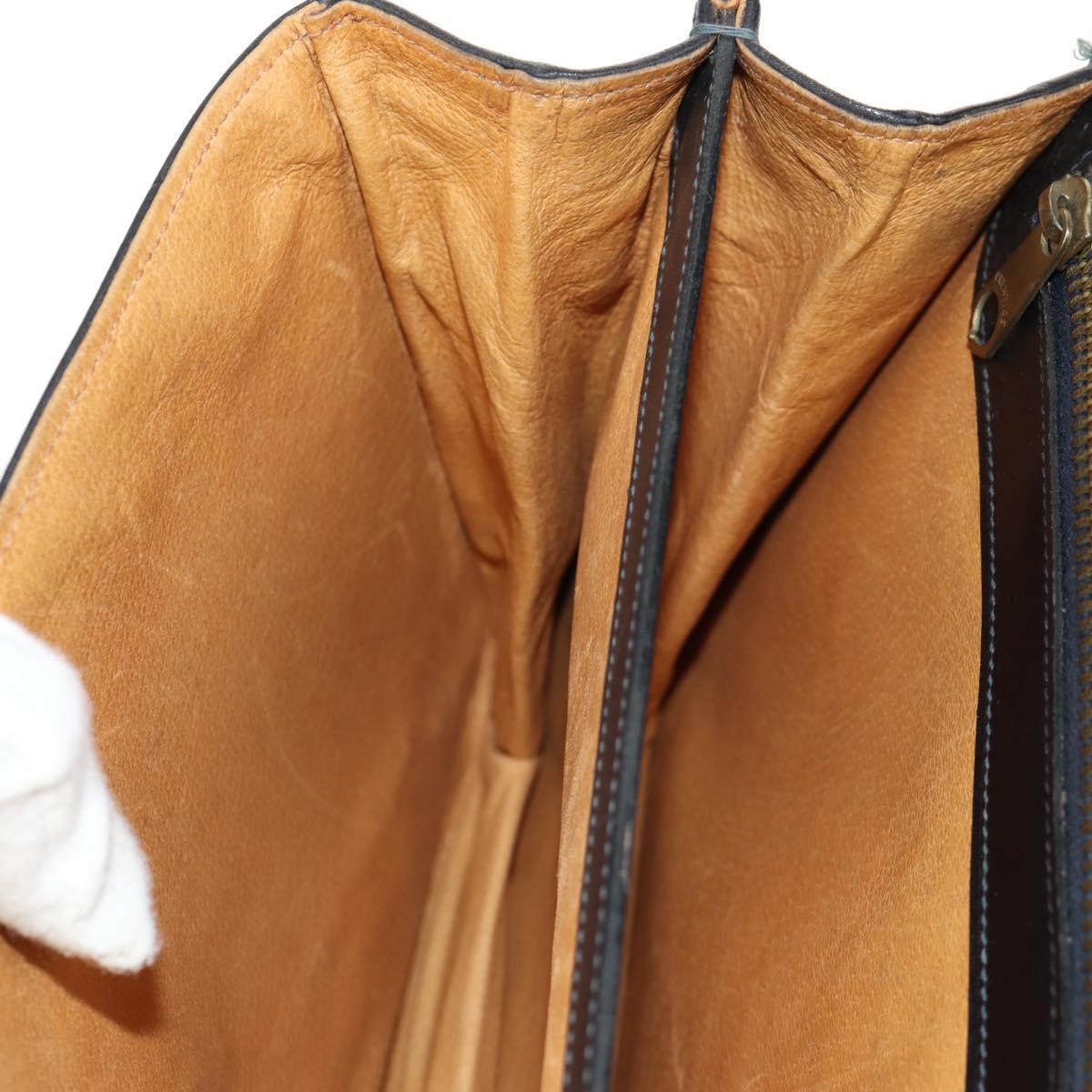 GUCCI Interlocking GG Supreme Shoulder Bag PVC Navy Gold Auth 155554V