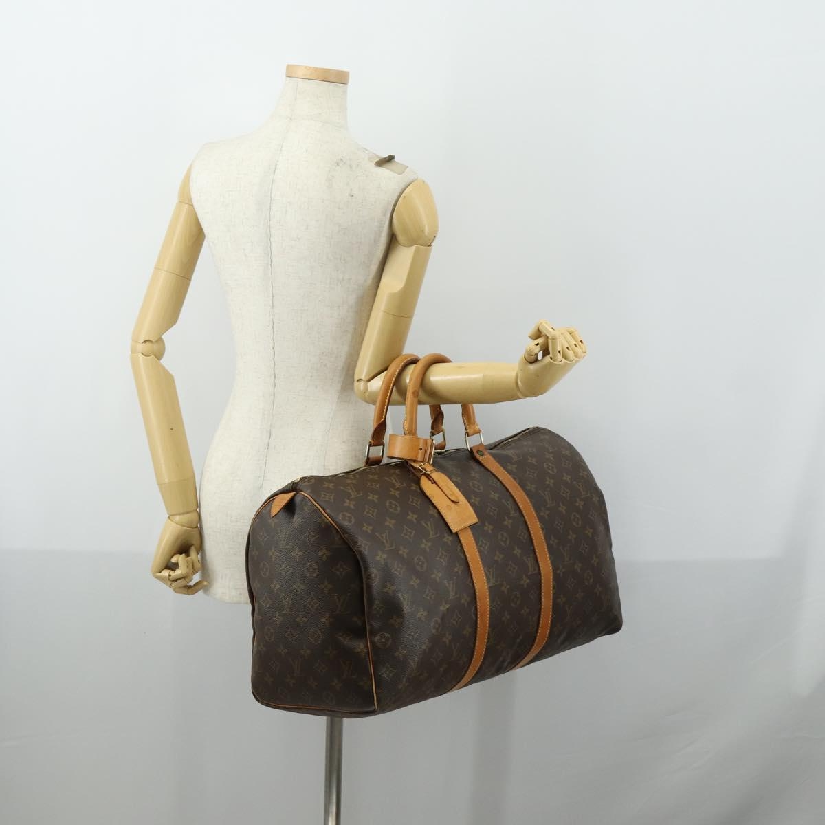 LOUIS VUITTON Monogram Keepall 50 Boston Bag M41426 LV Auth 155568