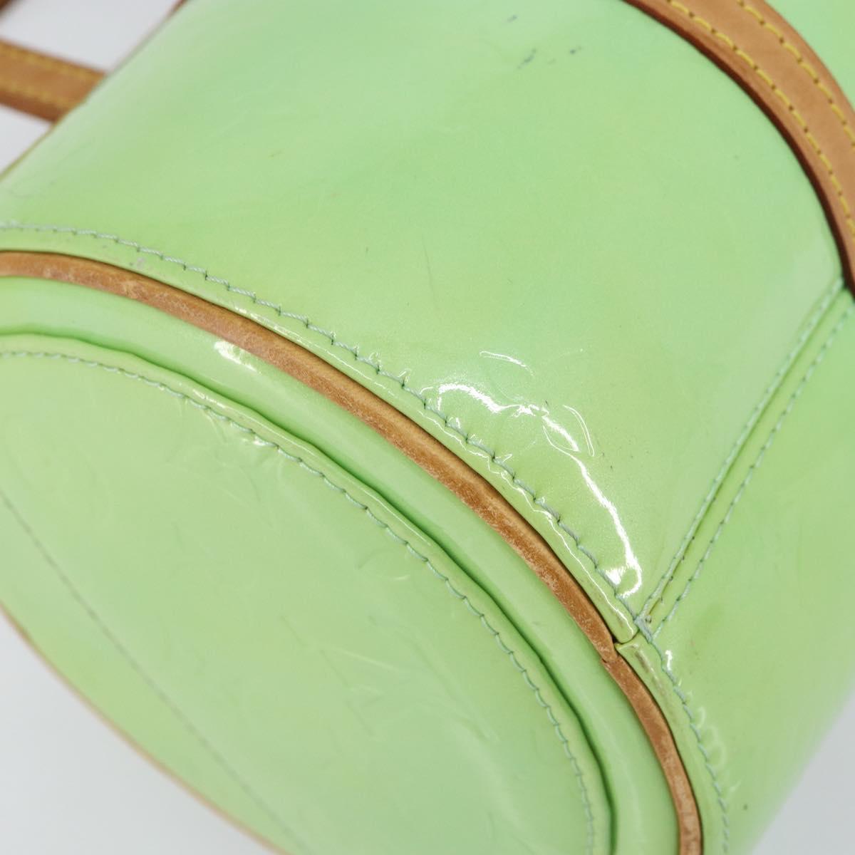 LOUIS VUITTON Monogram Vernis Bedford Hand Bag LIme Green LV Auth 155583