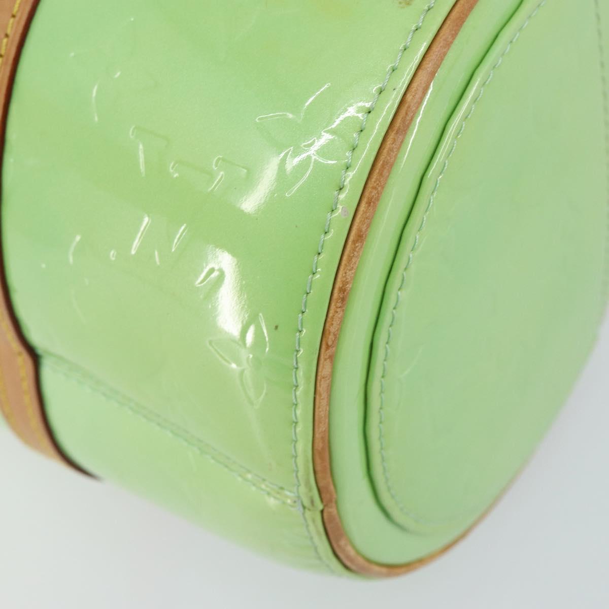 LOUIS VUITTON Monogram Vernis Bedford Hand Bag LIme Green LV Auth 155583