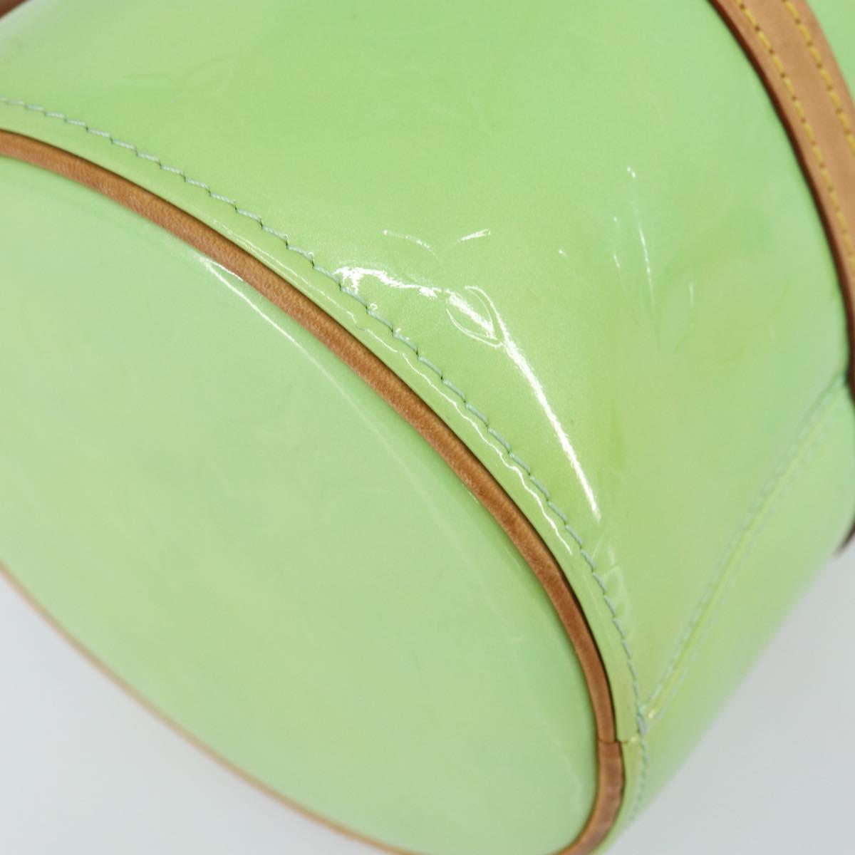 LOUIS VUITTON Monogram Vernis Bedford Hand Bag LIme Green LV Auth 155583