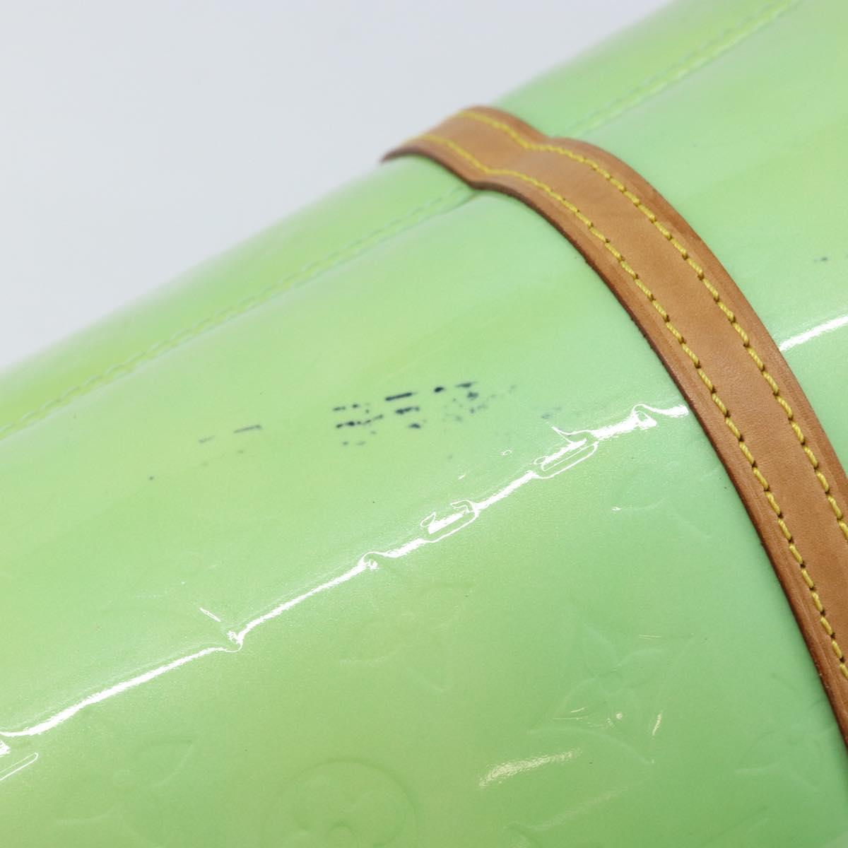 LOUIS VUITTON Monogram Vernis Bedford Hand Bag LIme Green LV Auth 155583