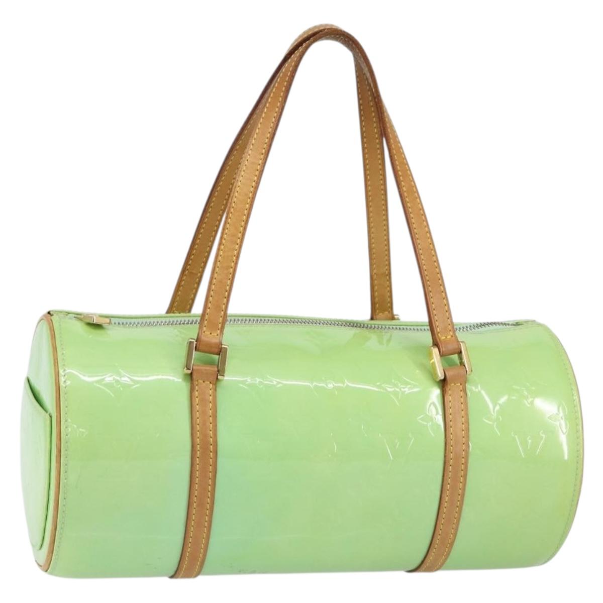 LOUIS VUITTON Monogram Vernis Bedford Hand Bag LIme Green LV Auth 155583