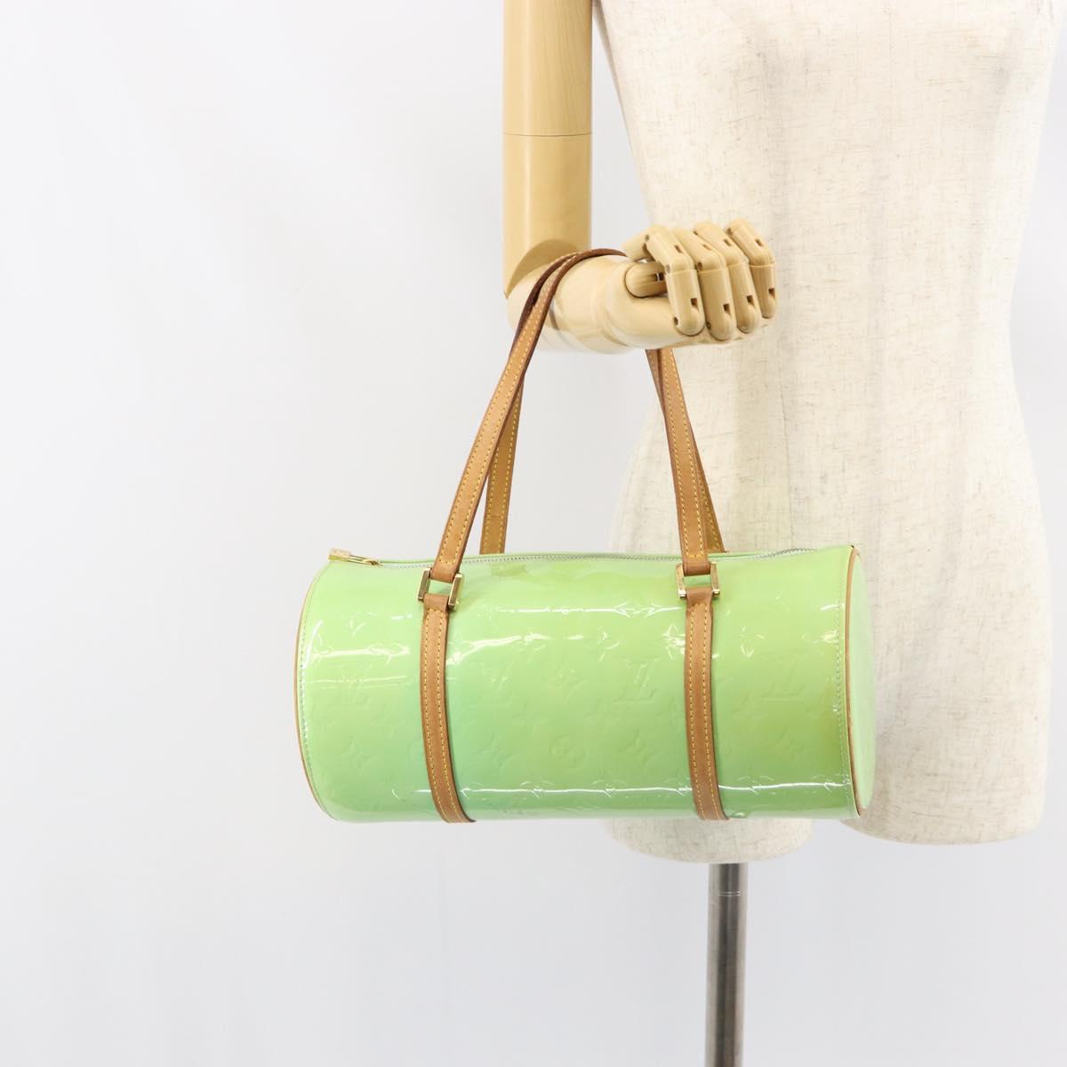 LOUIS VUITTON Monogram Vernis Bedford Hand Bag LIme Green LV Auth 155583