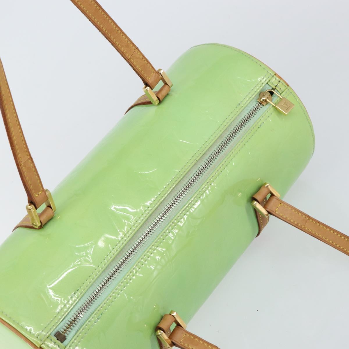 LOUIS VUITTON Monogram Vernis Bedford Hand Bag LIme Green LV Auth 155583