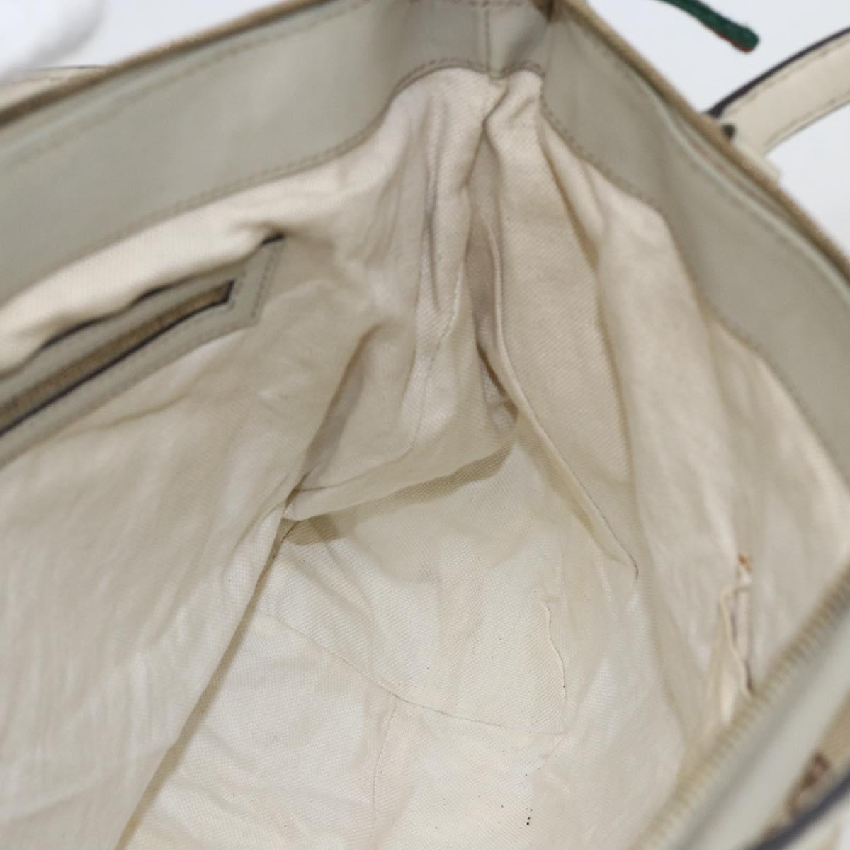 GUCCI Pretty GG Canvas Web Sherry Line Hand Bag Beige Gold 257349 Auth 155585