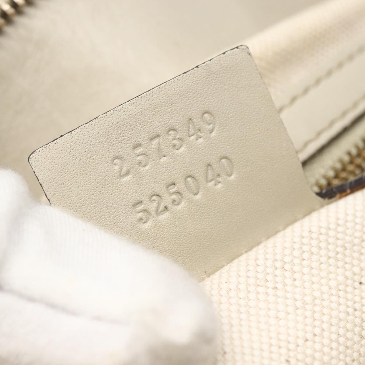 GUCCI Pretty GG Canvas Web Sherry Line Hand Bag Beige Gold 257349 Auth 155585