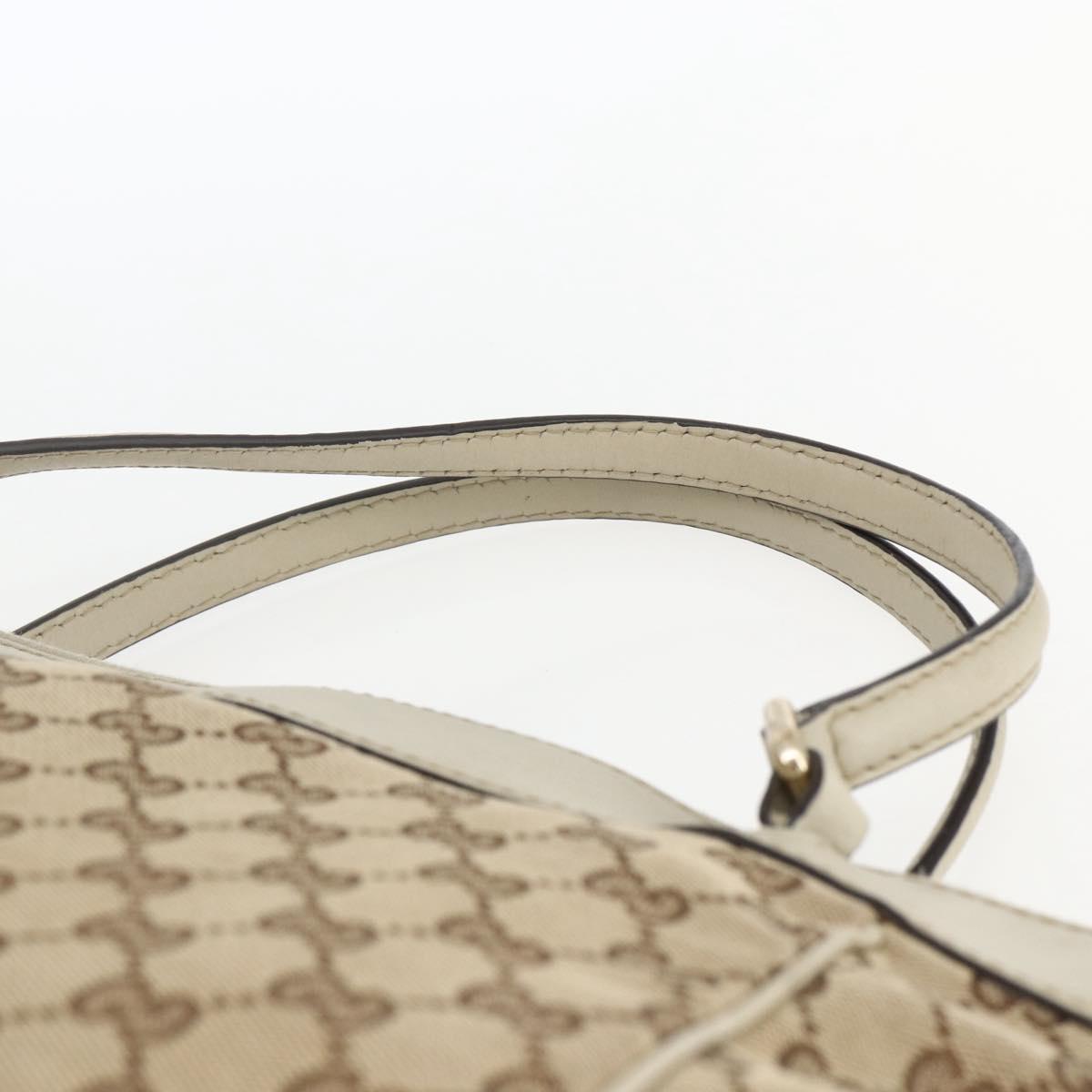 GUCCI Pretty GG Canvas Web Sherry Line Hand Bag Beige Gold 257349 Auth 155585