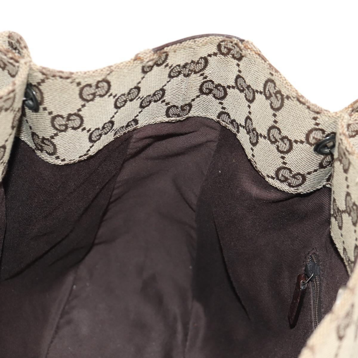 GUCCI GG Canvas Hand Bag Beige Silver 115007 Auth 155587V