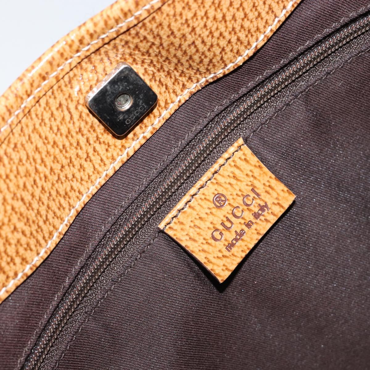 GUCCI GG Canvas Hand Bag Beige Silver 113015 Auth 155589