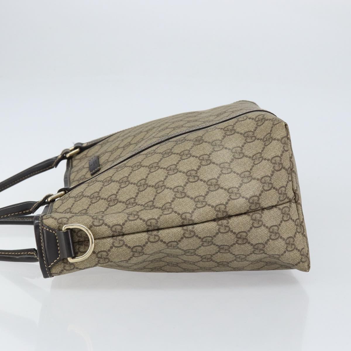 GUCCI GG Supreme Tote Bag PVC Beige Gold 197953 Auth 155590