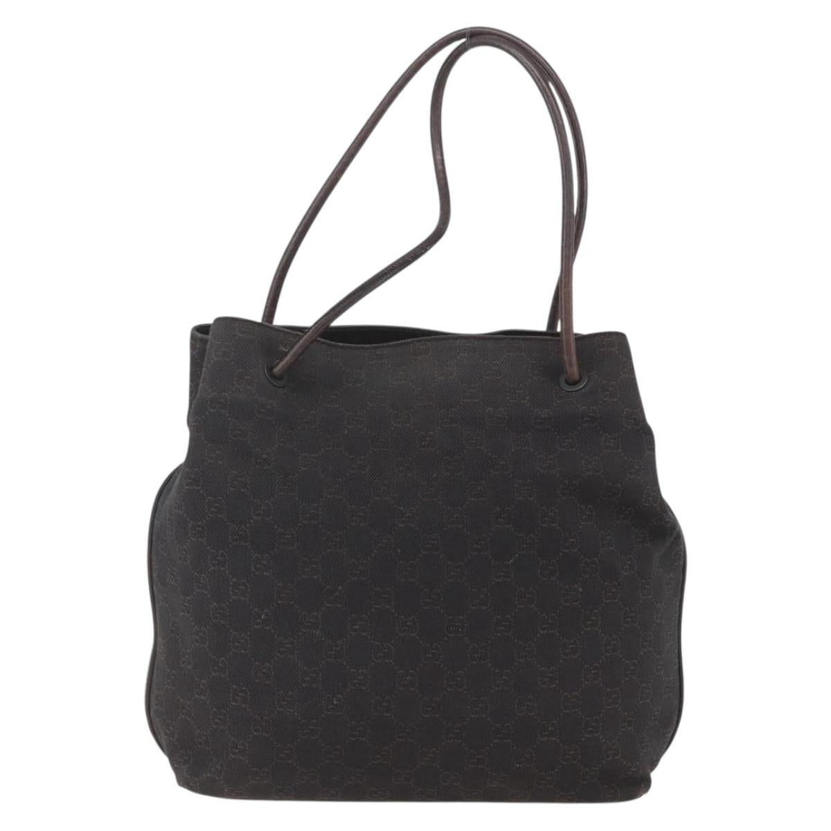 GUCCI GG Canvas Tote Bag Brown 101341 Auth 155591