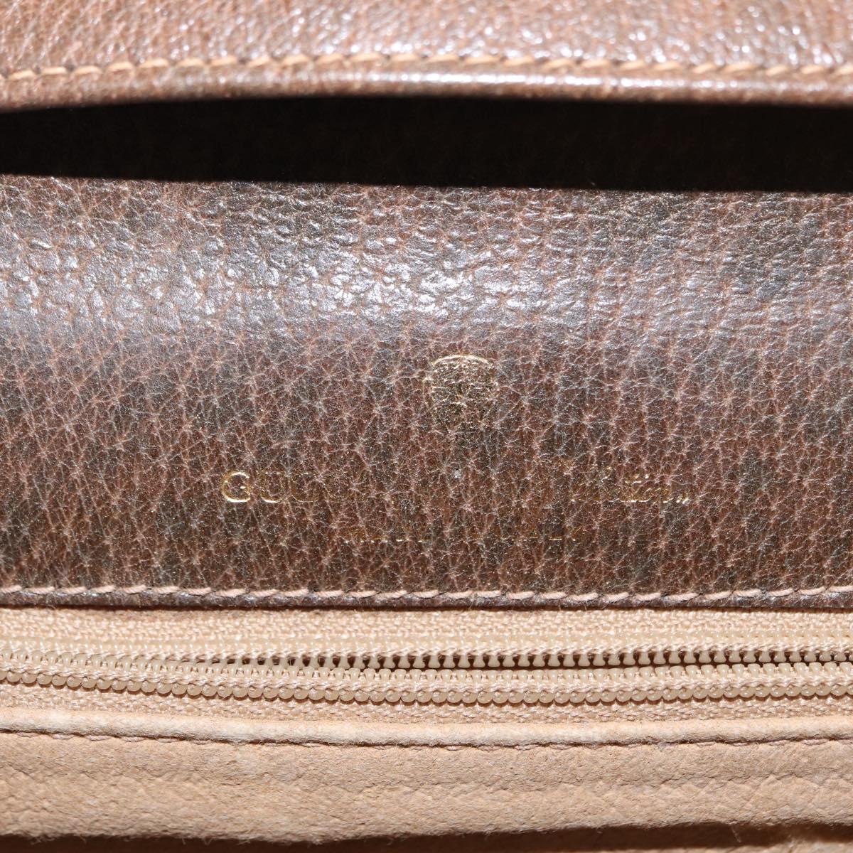 GUCCI GG Supreme Web Sherry Line Shoulder Bag PVC Beige Gold Auth 155593
