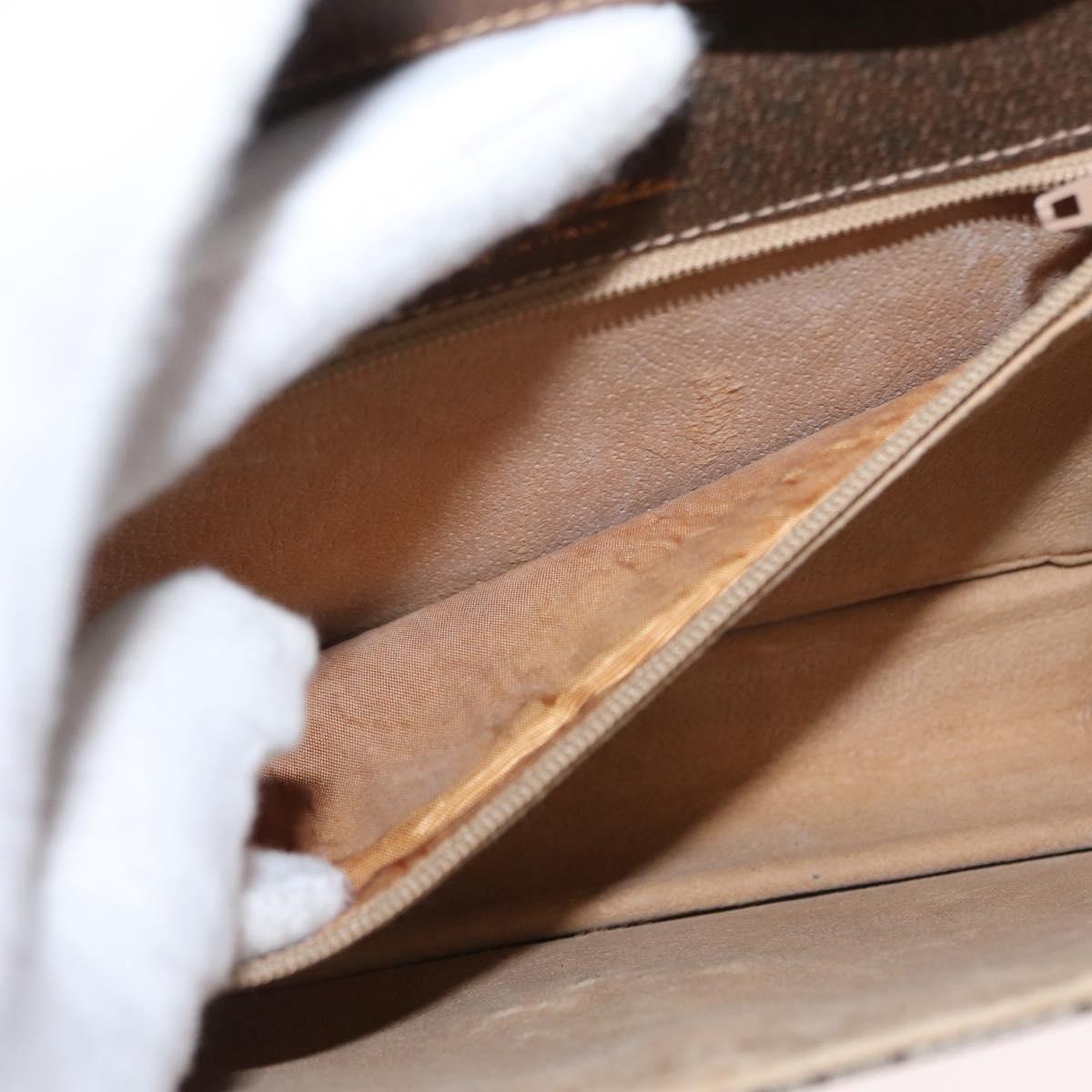 GUCCI GG Supreme Web Sherry Line Shoulder Bag PVC Beige Gold Auth 155593