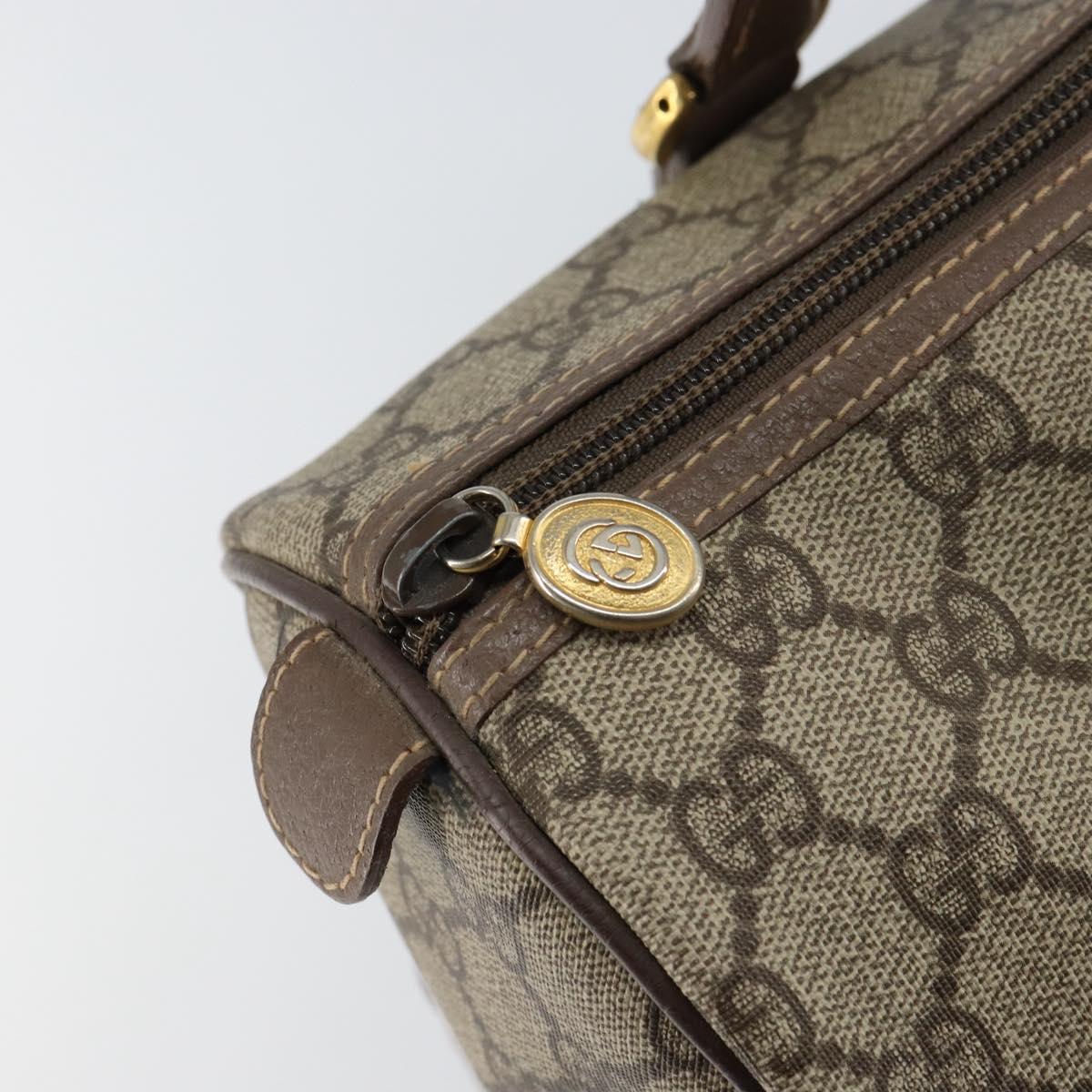 GUCCI GG Supreme Boston Bag PVC Beige Gold 001 39 6842 4023 Auth 155596