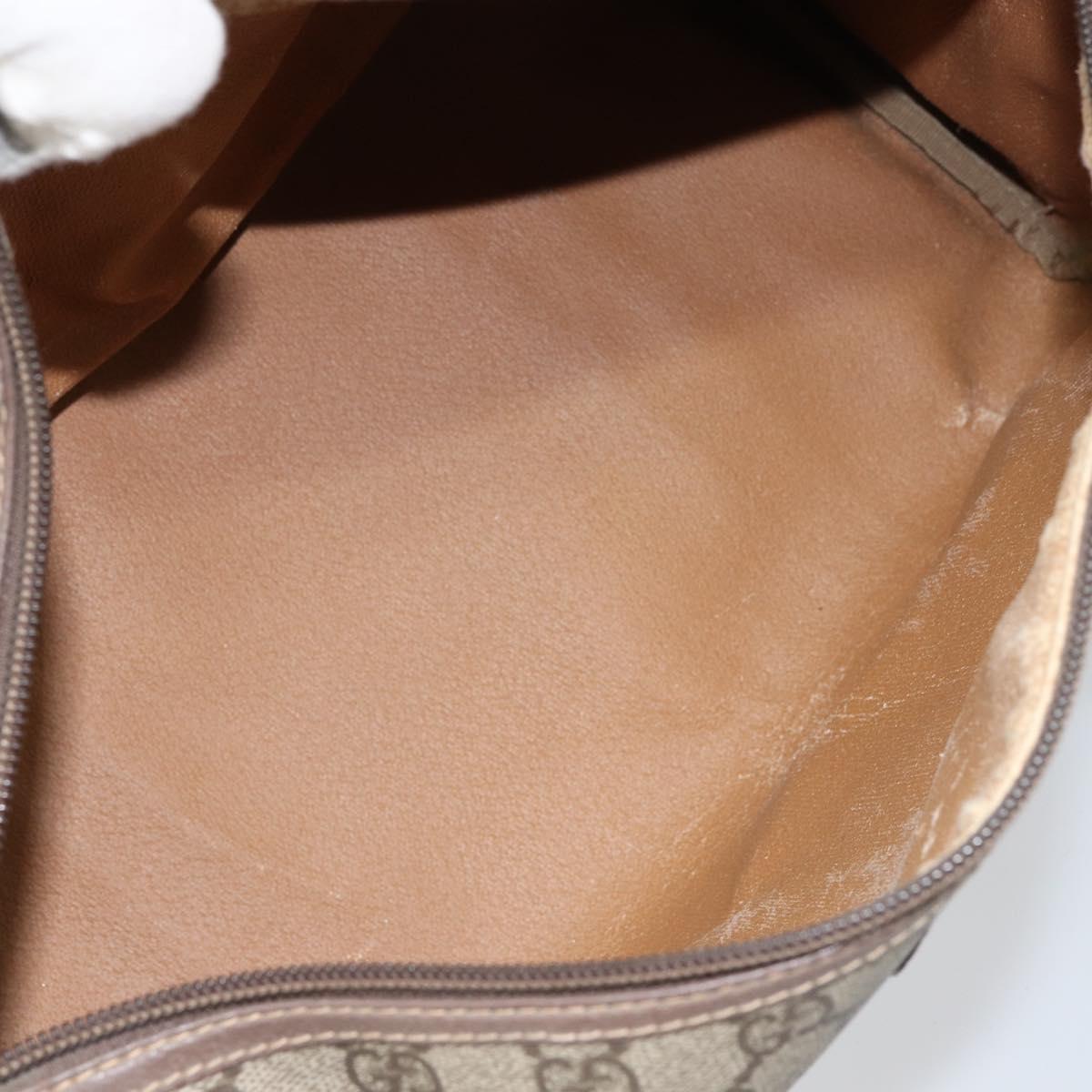 GUCCI GG Supreme Boston Bag PVC Beige Gold 001 39 6842 4023 Auth 155596