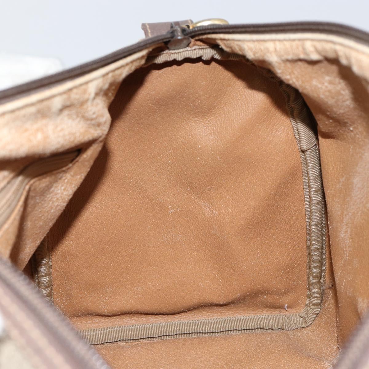 GUCCI GG Supreme Boston Bag PVC Beige Gold 001 39 6842 4023 Auth 155596