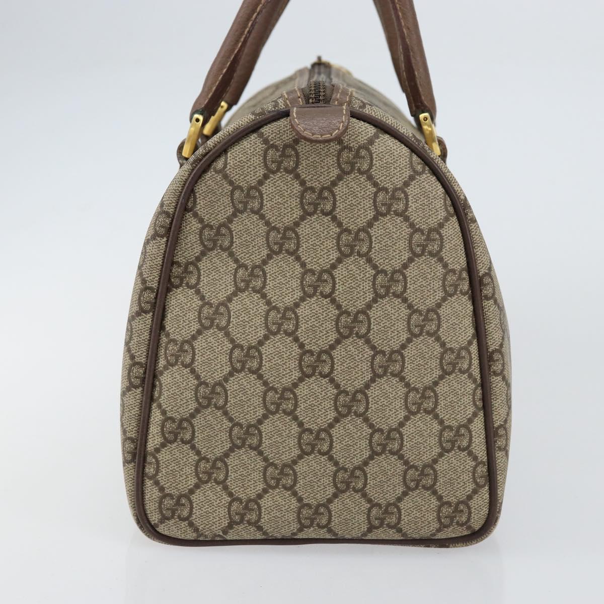 GUCCI GG Supreme Boston Bag PVC Beige Gold 001 39 6842 4023 Auth 155596