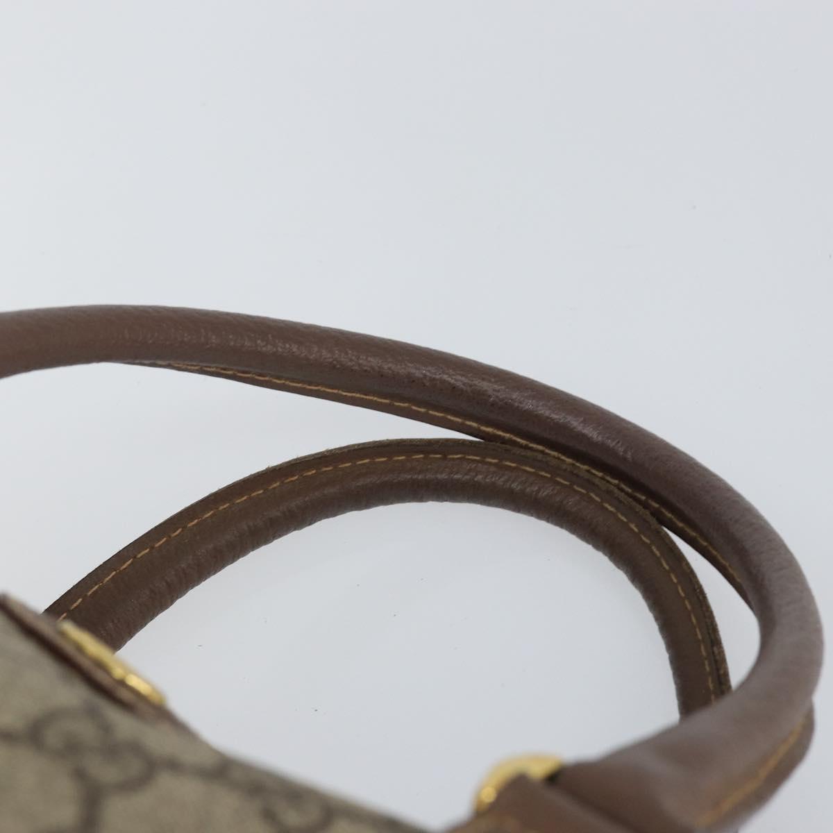 GUCCI GG Supreme Boston Bag PVC Beige Gold 001 39 6842 4023 Auth 155596